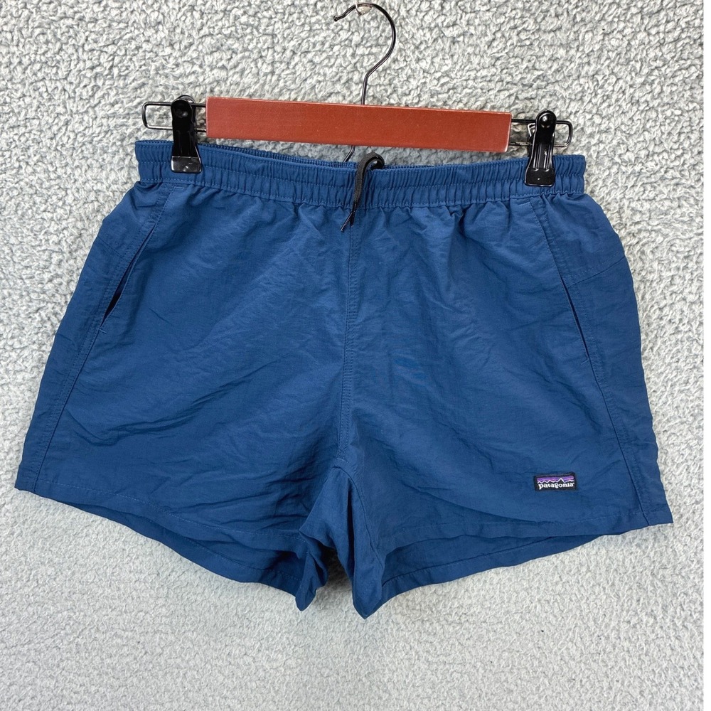 Patagonia Baggies Pull On Shorts Womens S Blue Nylon Quick Dry Outdoor Athletic